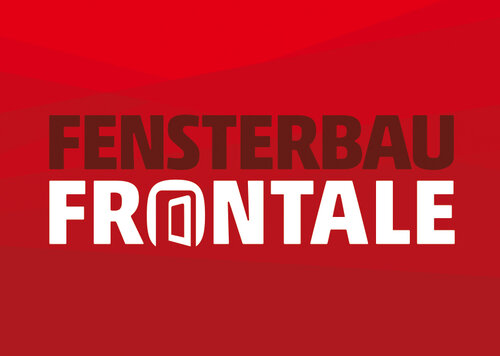 Logo "Frontale Fensterbau" written in darkred and white on a white background 
